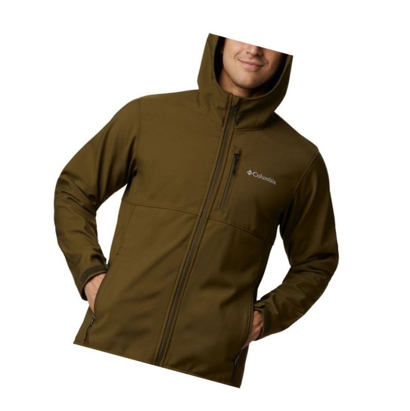 Kurtki Columbia Ascender Hooded Softshell Męskie Oliwkowe | 82BEWQRVP