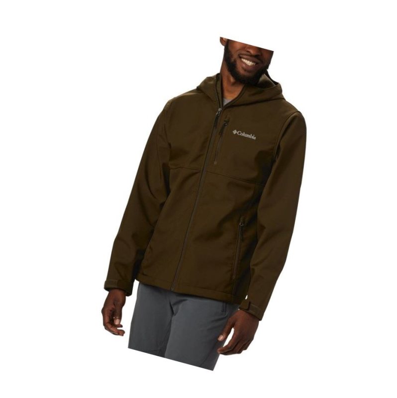 Kurtki Columbia Ascender Hooded Softshell Męskie Oliwkowe | 06CAUEFXT