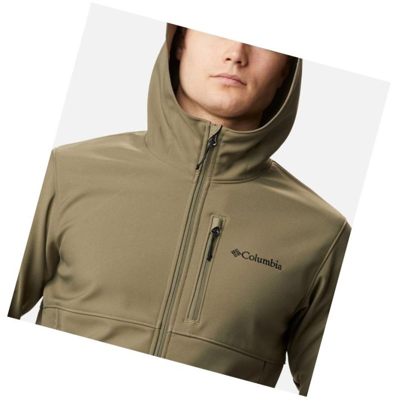 Kurtki Columbia Ascender Hooded Softshell Męskie Szare Zielone | 87GWLQFDS