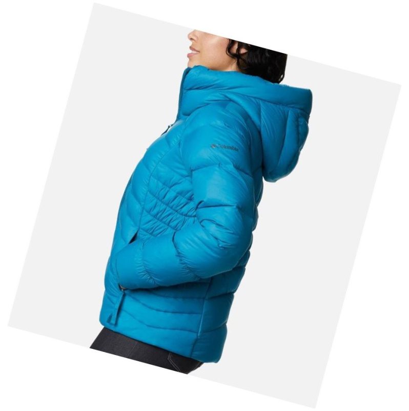 Kurtki Columbia Autumn Park Down Hooded Damskie Niebieskie | 61HWNPFGM