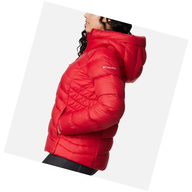 Kurtki Columbia Autumn Park Down Hooded Damskie Czerwone | 93FITPLOX