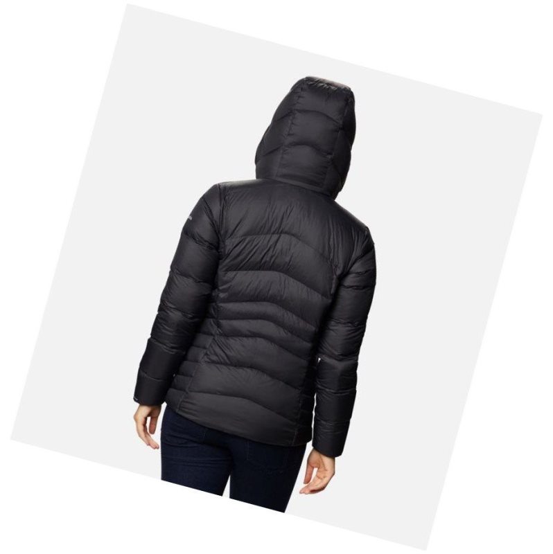 Kurtki Columbia Autumn Park Down Hooded Damskie Czarne | 87CKZUXBI