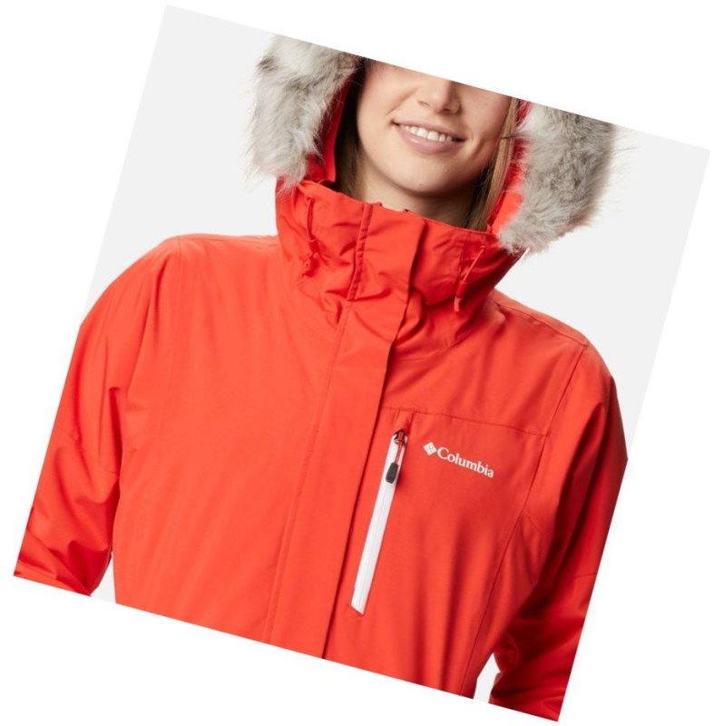 Kurtki Columbia Ava Alpine Insulated Damskie Pomarańczowe Białe | 73OCZYFBK