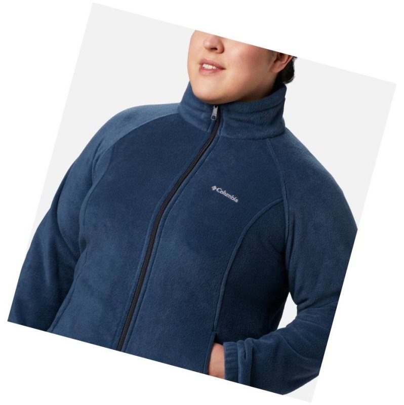 Kurtki Columbia Benton Springs Full Zip Plus Size Damskie Granatowe | 70JHOBUXM