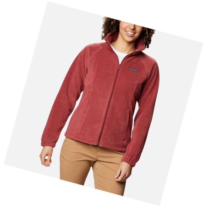 Kurtki Columbia Benton Springs Full Zip Fleece Damskie Czerwone | 67DZGERTB