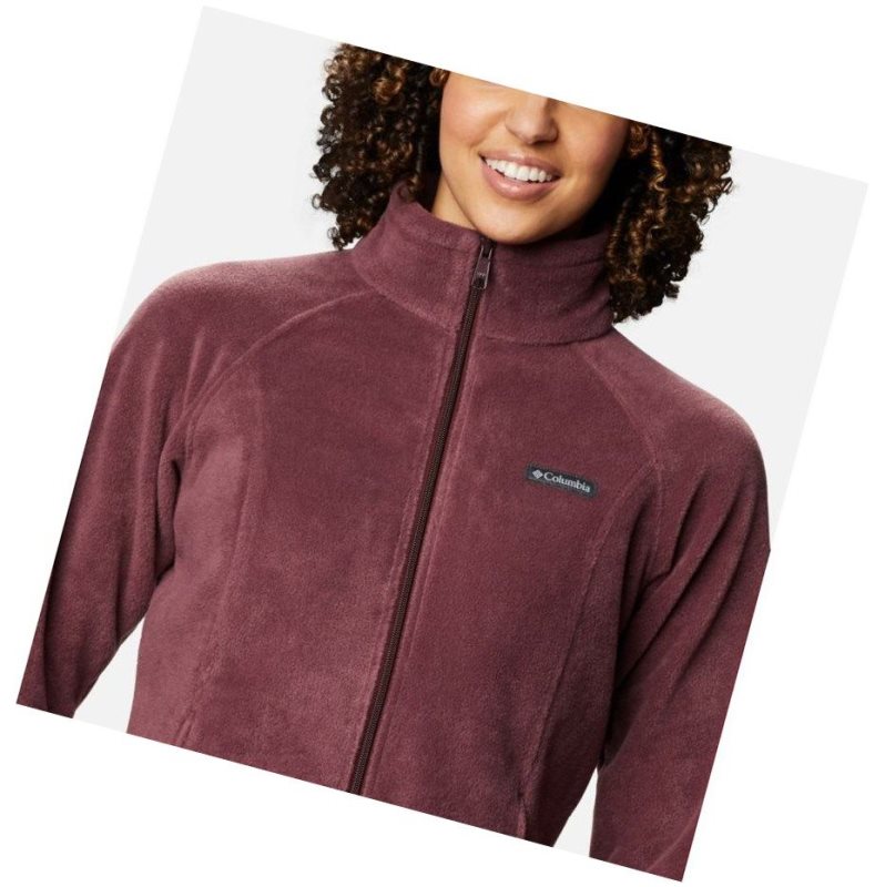 Kurtki Columbia Benton Springs Full Zip Fleece Damskie Bordowe | 49VRKAOFH