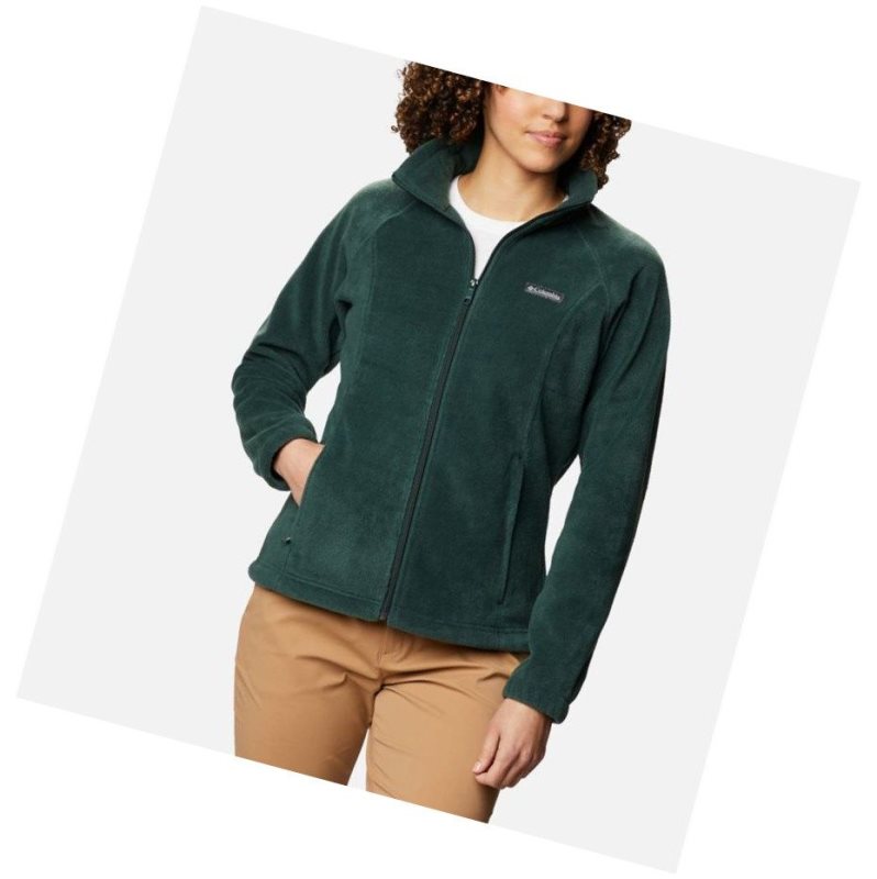 Kurtki Columbia Benton Springs Full Zip Fleece Petite Damskie Zielone | 24WXICHPJ