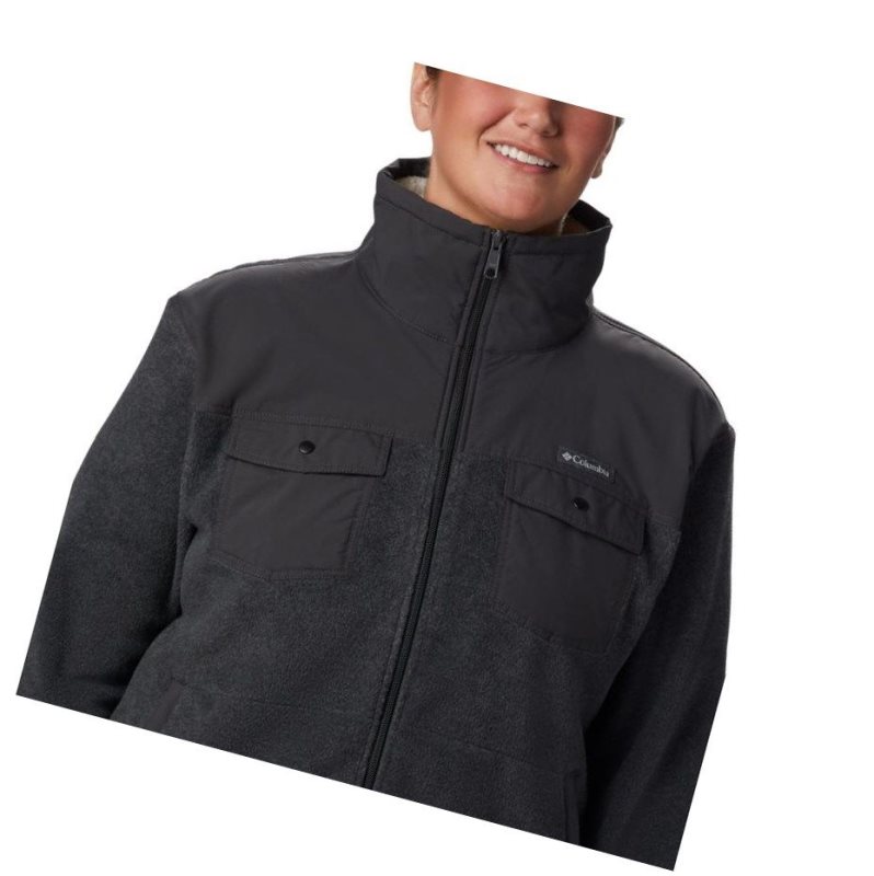 Kurtki Columbia Benton Springs Overlay Fleece Damskie Ciemny Szare | 14WZVQBST