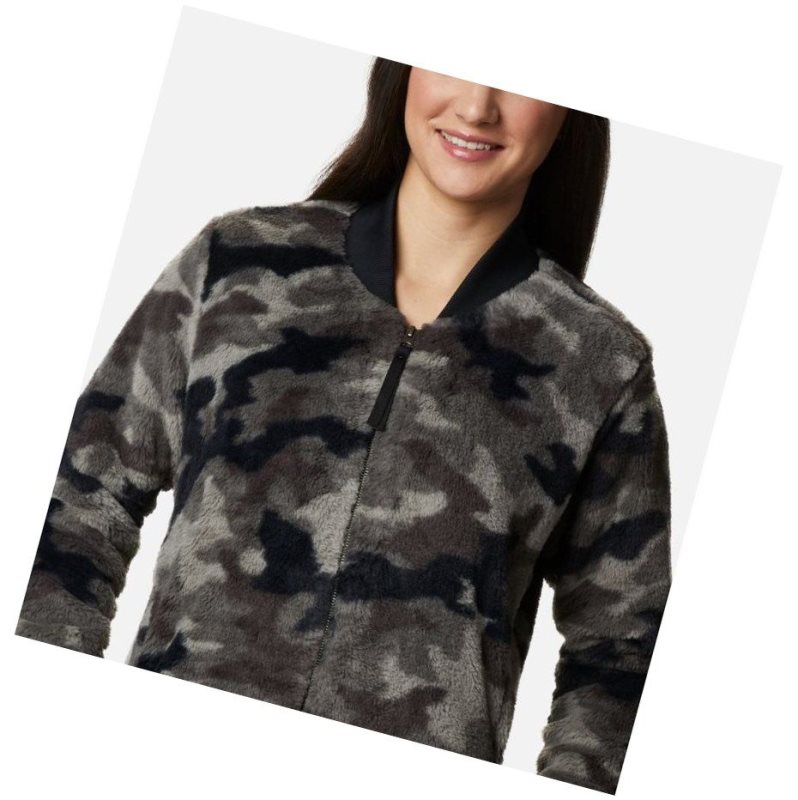 Kurtki Columbia Bundle Up Printed Fleece Damskie Czarne Camo | 32MBFITOU