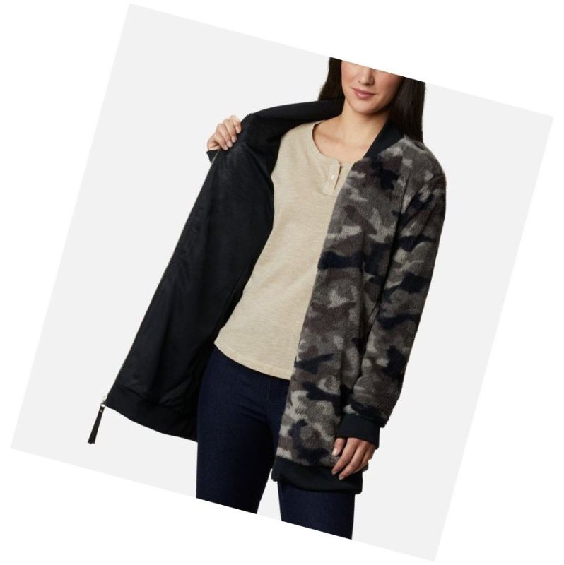 Kurtki Columbia Bundle Up Printed Fleece Damskie Czarne Camo | 32MBFITOU