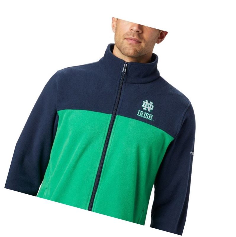 Kurtki Columbia Collegiate Flanker III Fleece - Notre Dame Męskie Granatowe Zielone | 67KLPBYXC