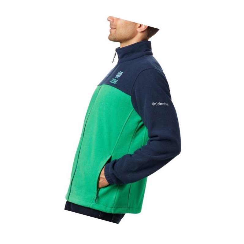 Kurtki Columbia Collegiate Flanker III Fleece - Notre Dame Męskie Granatowe Zielone | 67KLPBYXC