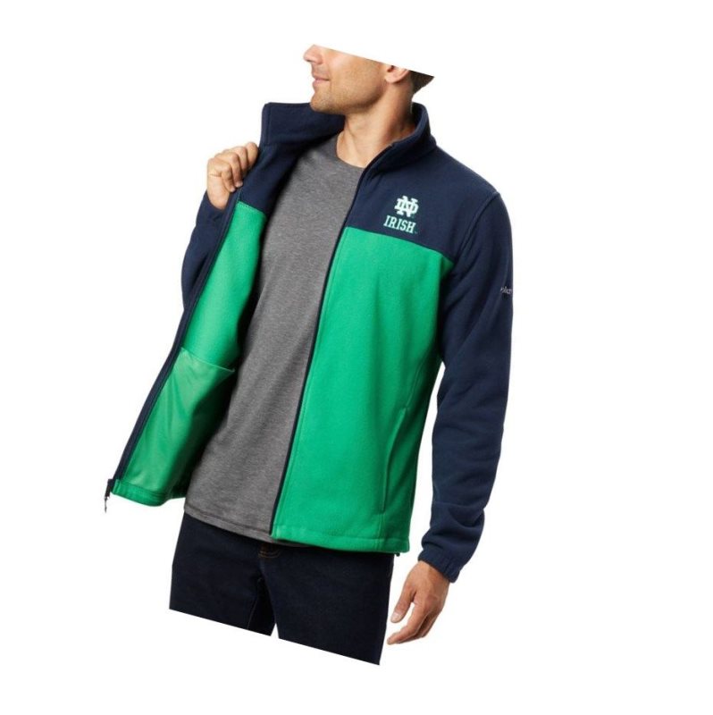 Kurtki Columbia Collegiate Flanker III Fleece - Notre Dame Męskie Granatowe Zielone | 67KLPBYXC