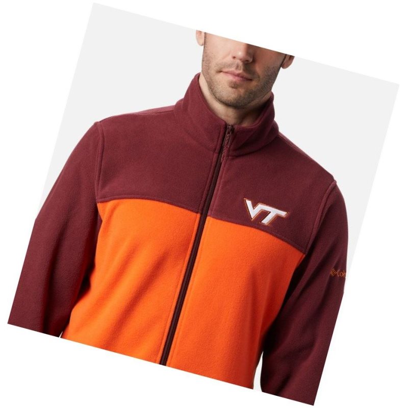 Kurtki Columbia Collegiate Flanker III Fleece - Virginia Tech Męskie Jasny Bordowe Brązowe Pomarańczowe | 65PXFJVHT