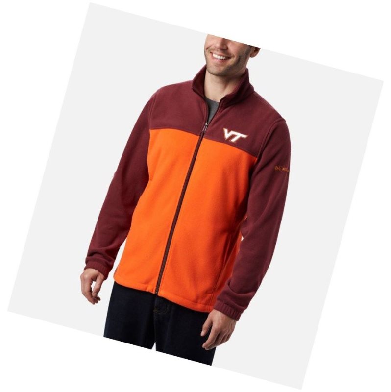 Kurtki Columbia Collegiate Flanker III Fleece - Virginia Tech Męskie Jasny Bordowe Brązowe Pomarańczowe | 65PXFJVHT