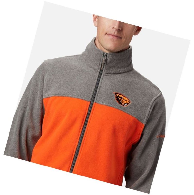 Kurtki Columbia Collegiate Flanker III Fleece - Oregon State Męskie Szare Brązowe Pomarańczowe | 95RITGHDM