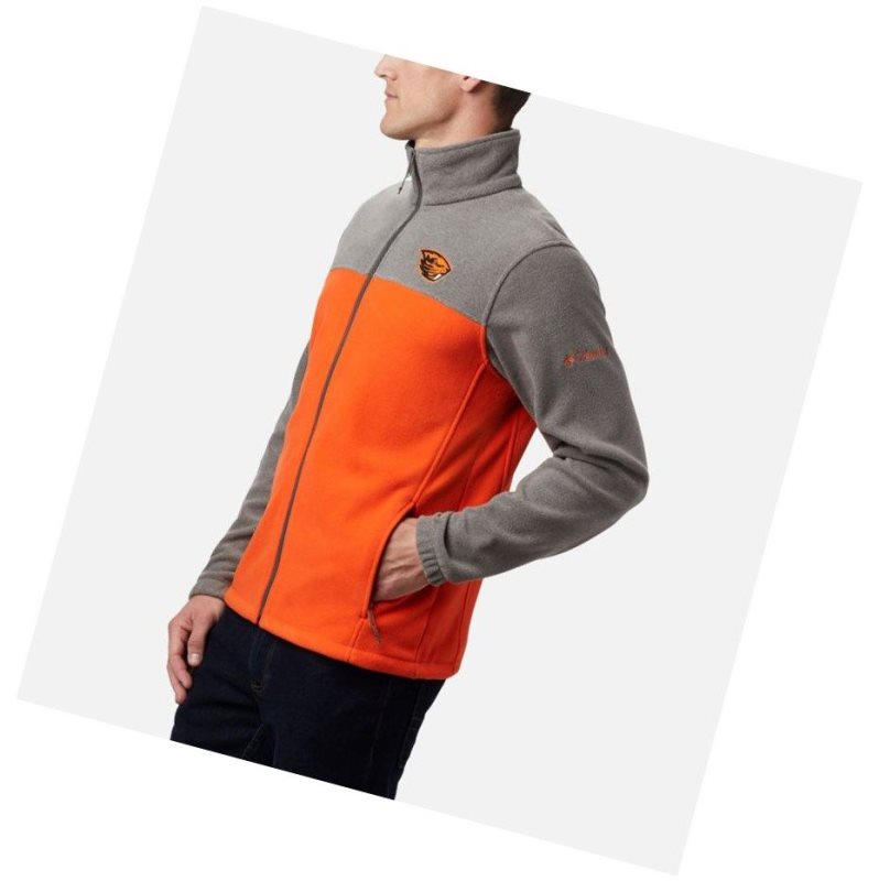 Kurtki Columbia Collegiate Flanker III Fleece - Oregon State Męskie Szare Brązowe Pomarańczowe | 95RITGHDM