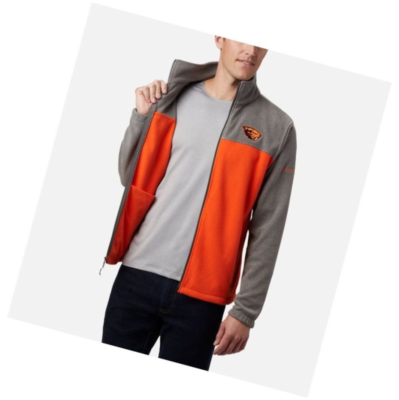 Kurtki Columbia Collegiate Flanker III Fleece - Oregon State Męskie Szare Brązowe Pomarańczowe | 95RITGHDM