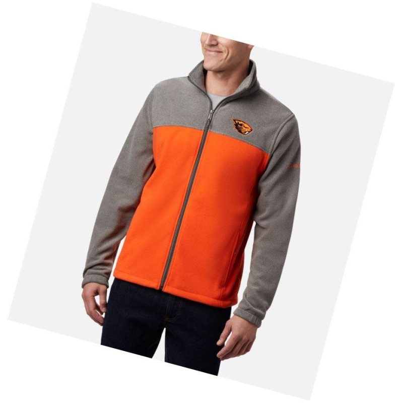 Kurtki Columbia Collegiate Flanker III Fleece - Oregon State Męskie Szare Brązowe Pomarańczowe | 95RITGHDM