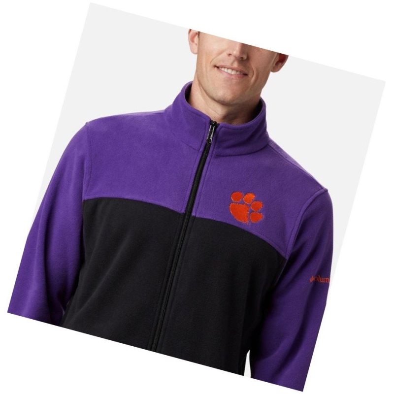 Kurtki Columbia Collegiate Flanker III Fleece - Clemson Męskie Fioletowe Czarne | 98QFYTLWP