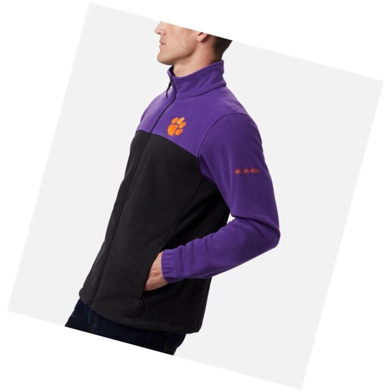 Kurtki Columbia Collegiate Flanker III Fleece - Clemson Męskie Fioletowe Czarne | 98QFYTLWP