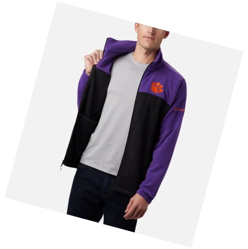 Kurtki Columbia Collegiate Flanker III Fleece - Clemson Męskie Fioletowe Czarne | 98QFYTLWP