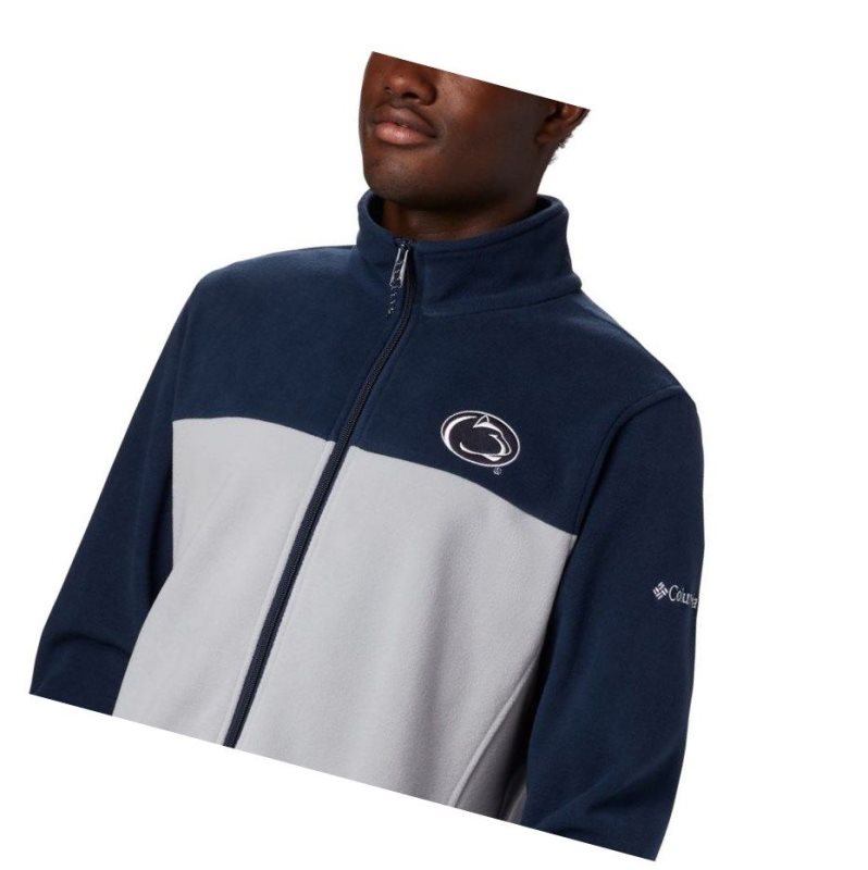 Kurtki Columbia Collegiate Flanker III Fleece - Penn State Męskie Granatowe Szare | 94FITMGLJ