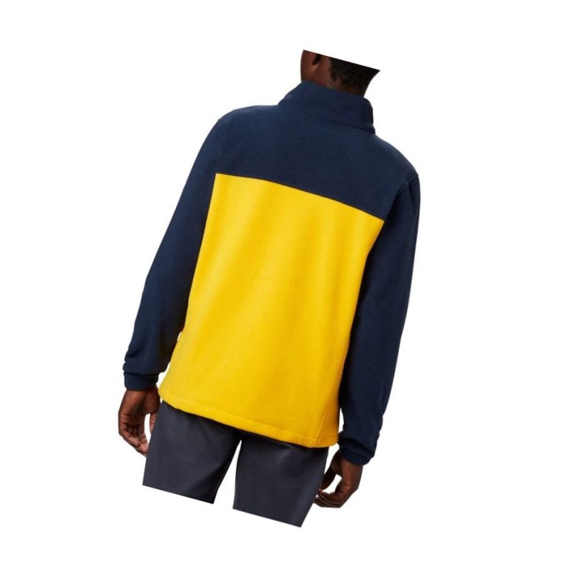 Kurtki Columbia Collegiate Flanker III Fleece - Michigan Męskie Granatowe Żółte | 37RJLZUCY