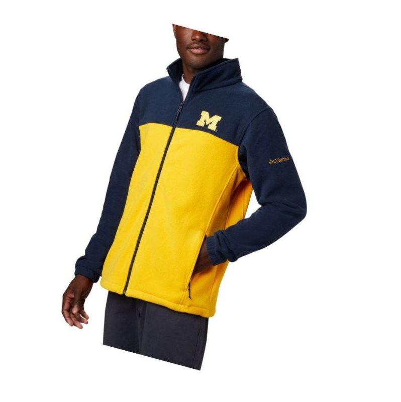 Kurtki Columbia Collegiate Flanker III Fleece - Michigan Męskie Granatowe Żółte | 37RJLZUCY