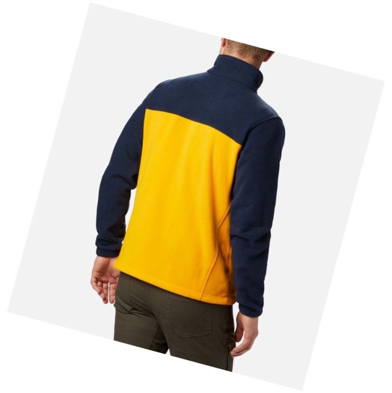 Kurtki Columbia Collegiate Flanker III Fleece - West Virginia University Męskie Granatowe Złote | 06TMVUOAS