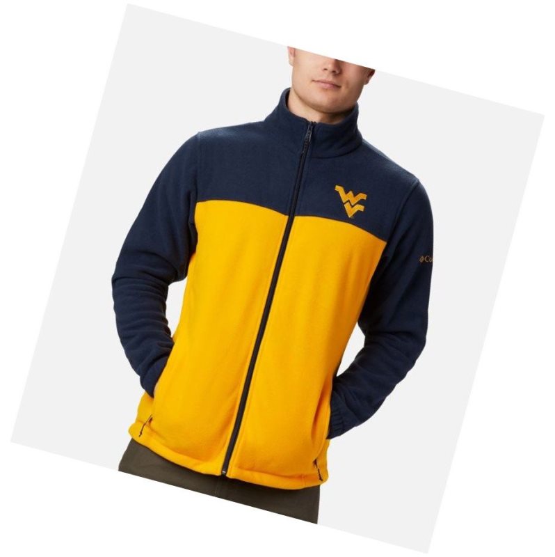 Kurtki Columbia Collegiate Flanker III Fleece - West Virginia University Męskie Granatowe Złote | 06TMVUOAS