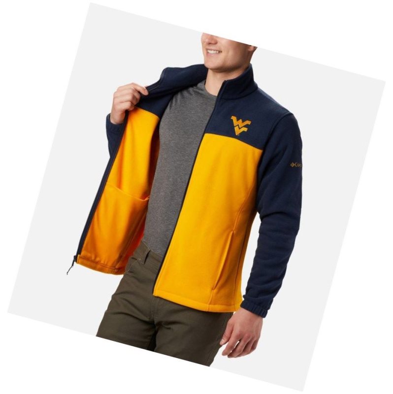 Kurtki Columbia Collegiate Flanker III Fleece - West Virginia University Męskie Granatowe Złote | 06TMVUOAS