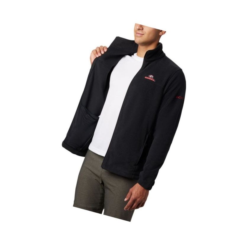 Kurtki Columbia Collegiate Flanker III Fleece - Georgia Męskie Czarne | 02FXZYHWS