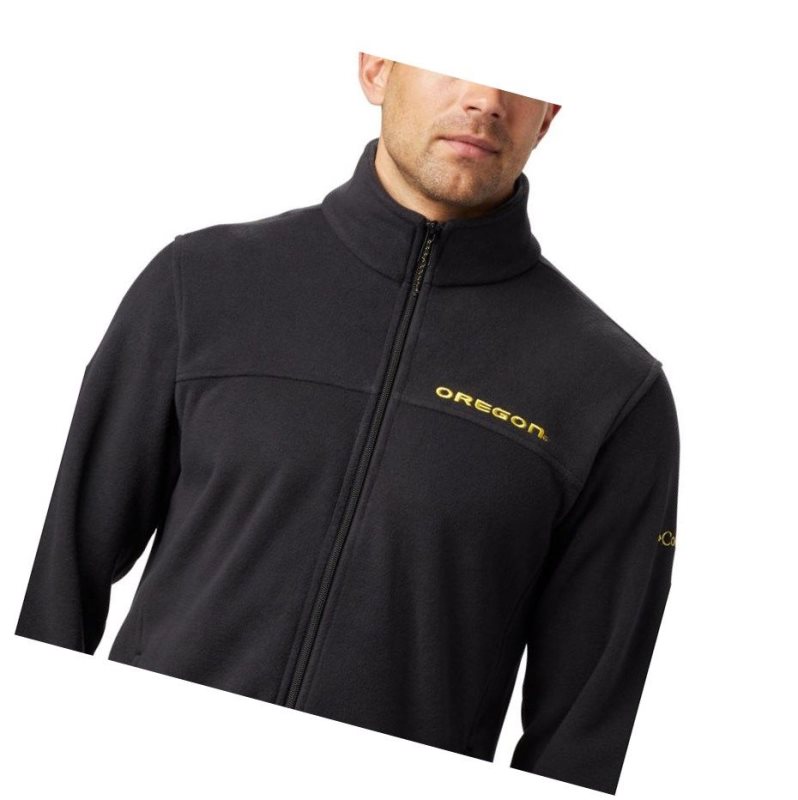 Kurtki Columbia Collegiate Flanker III Fleece - Oregon Męskie Czarne | 87PHEDFML