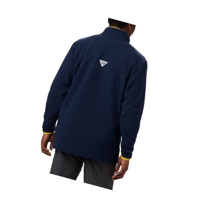 Kurtki Columbia Collegiate PFG Harborside Fleece - Michigan Męskie Granatowe | 20OVNRDXP