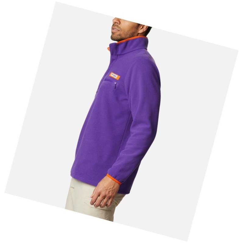 Kurtki Columbia Collegiate PFG Harborside Fleece - Clemson Męskie Fioletowe | 17UQWZKNL