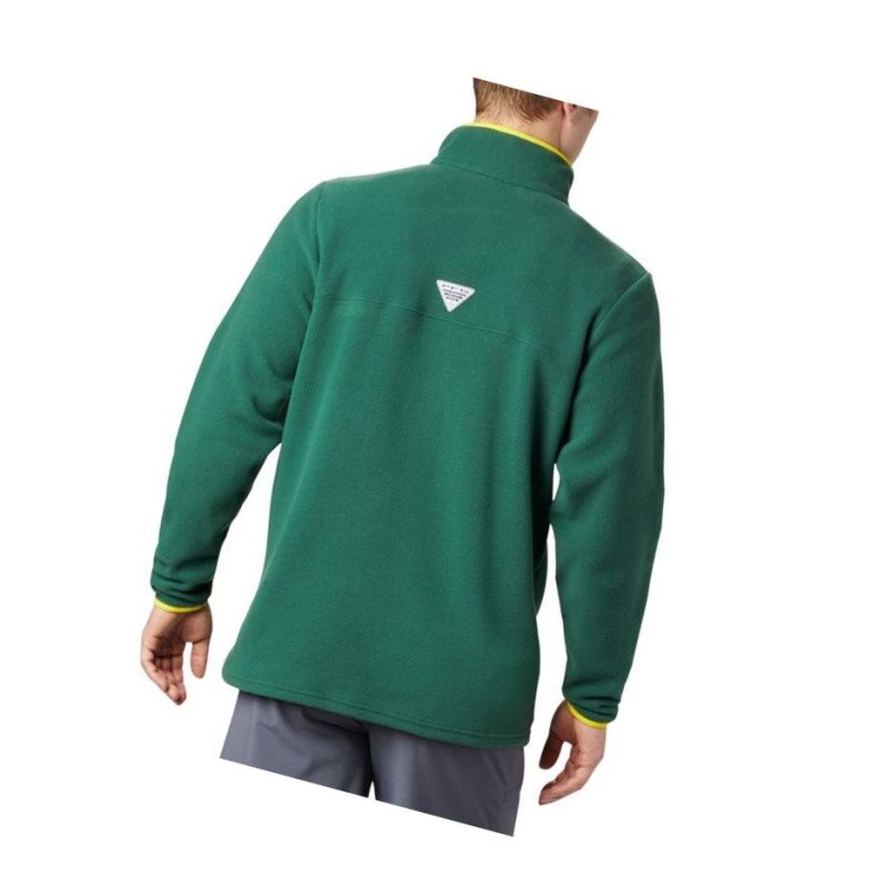 Kurtki Columbia Collegiate PFG Harborside Fleece - Oregon Męskie Zielone | 06UOZMPVB