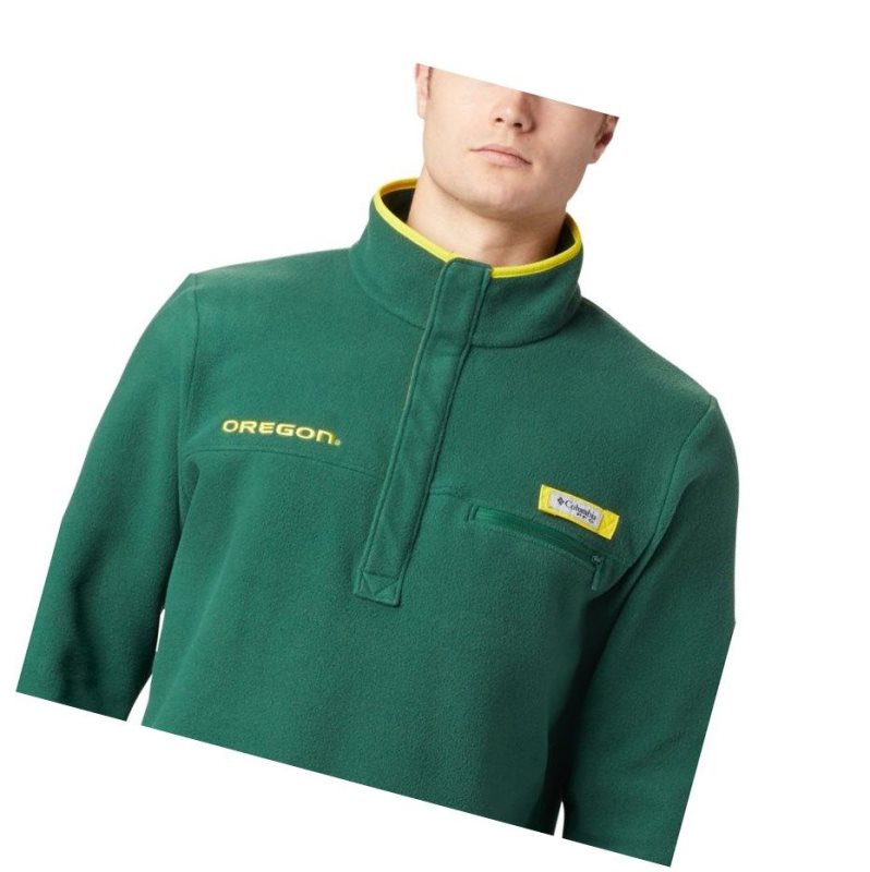 Kurtki Columbia Collegiate PFG Harborside Fleece - Oregon Męskie Zielone | 06UOZMPVB