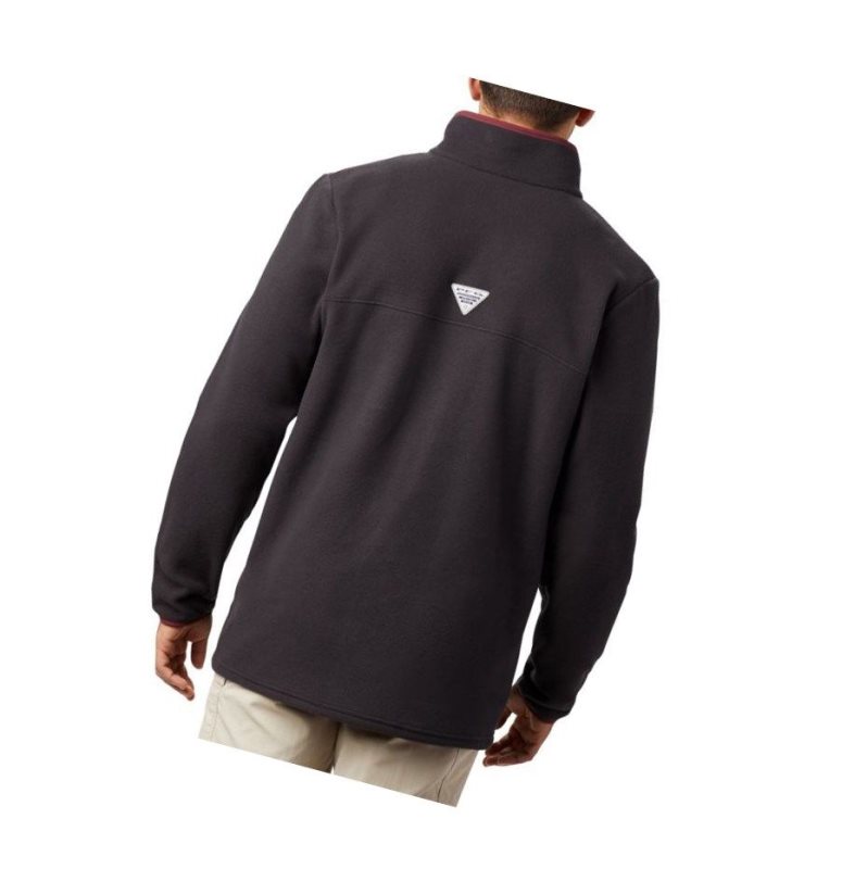 Kurtki Columbia Collegiate PFG Harborside Fleece - Texas A & M Męskie Czarne | 85UJRZTCP