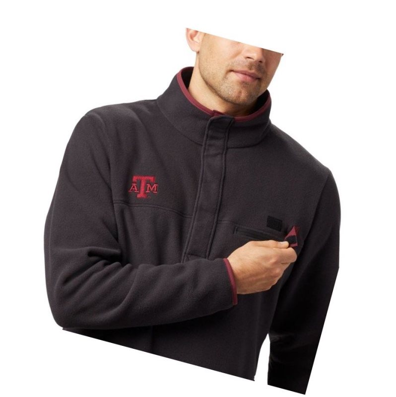 Kurtki Columbia Collegiate PFG Harborside Fleece - Texas A & M Męskie Czarne | 85UJRZTCP