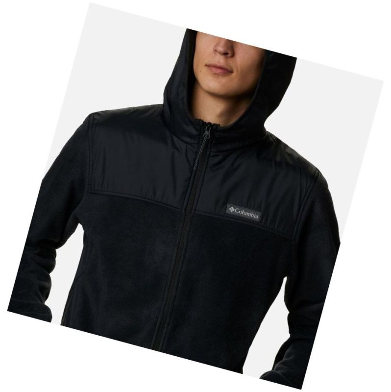 Kurtki Columbia Cottonwood Park Overlay Full Zip Fleece Męskie Czarne | 69PJMFGXV