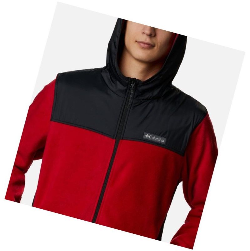 Kurtki Columbia Cottonwood Park Overlay Full Zip Fleece Męskie Niebieskie Czerwone Czarne | 13SBTWDKE