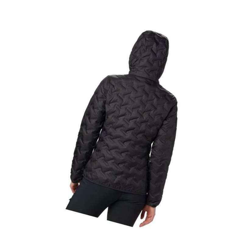 Kurtki Columbia Delta Ridge Down Hooded Damskie Czarne | 03TAIOXRC