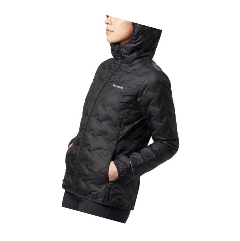 Kurtki Columbia Delta Ridge Down Hooded Damskie Czarne | 03TAIOXRC