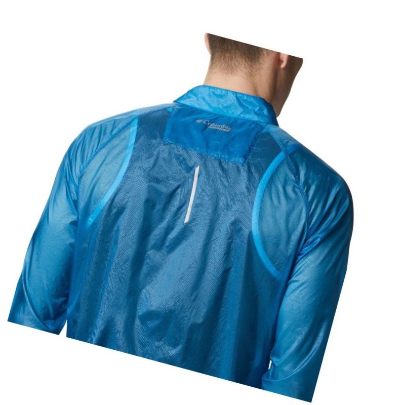 Kurtki Columbia FKT Windbreaker Męskie Niebieskie | 87YAGZDUC