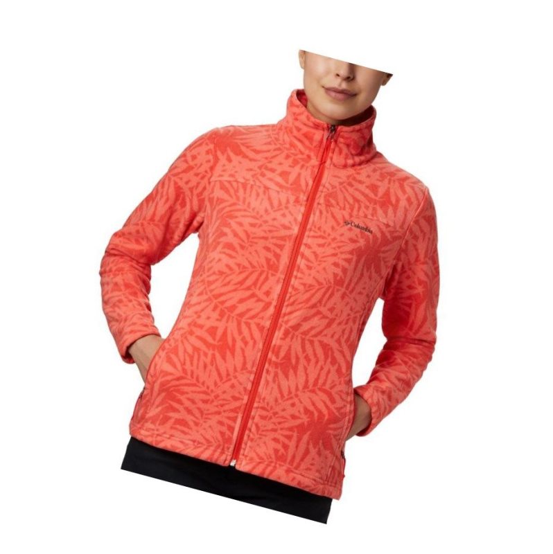 Kurtki Columbia Fast Trek Light Printed Full-Zip Damskie Czerwone | 97HPVKWRI