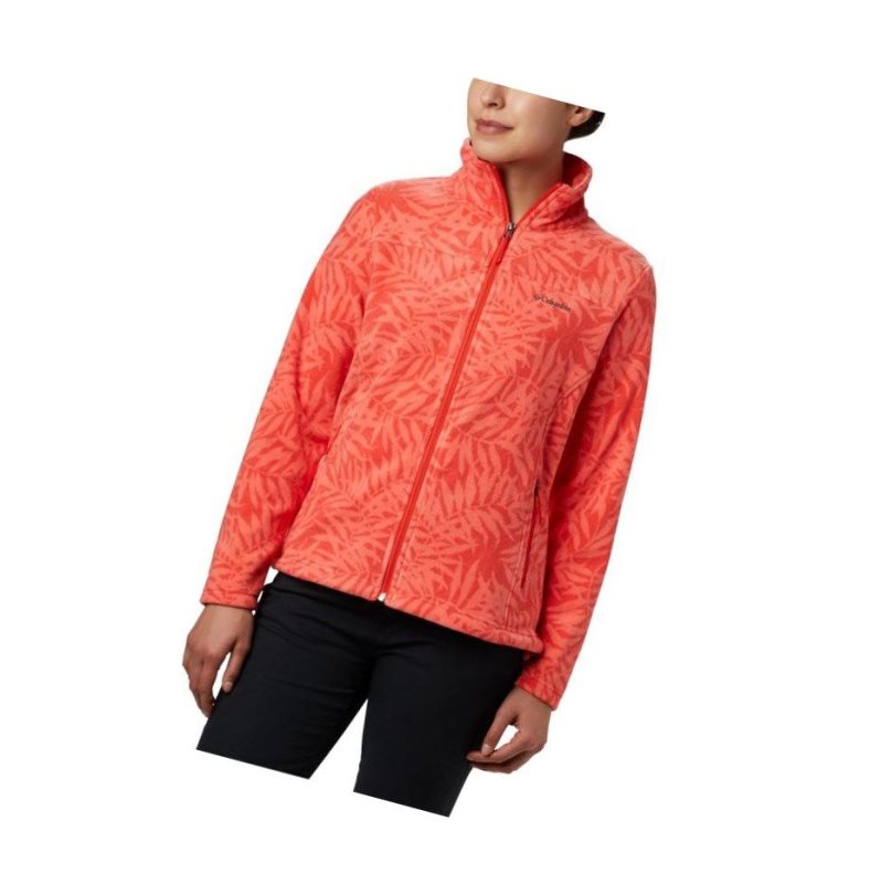 Kurtki Columbia Fast Trek Light Printed Full-Zip Damskie Czerwone | 97HPVKWRI