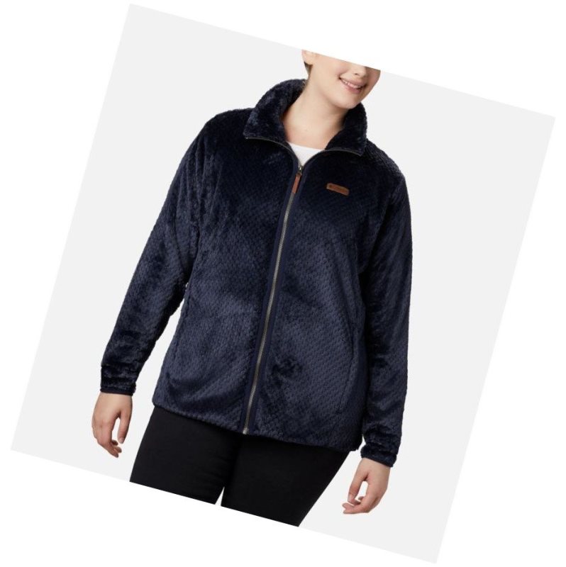 Kurtki Columbia Fire Side II Plush Full Zip Fleece Plus Size Damskie Granatowe | 59XLSYFDM