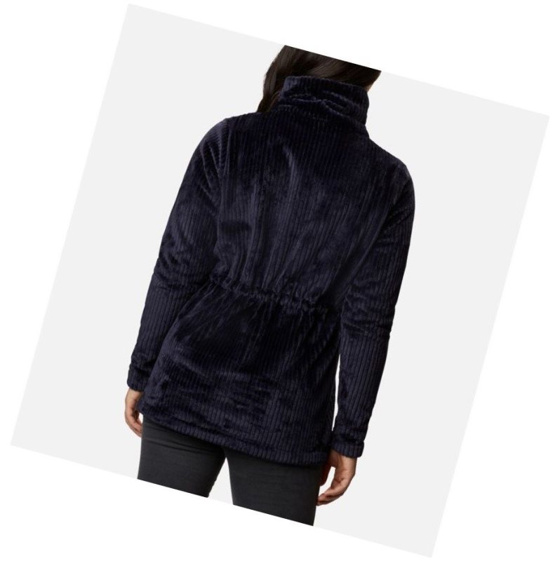 Kurtki Columbia Fire Side Long Full Zip Sherpa Fleece Damskie Granatowe | 43JXGMLBR