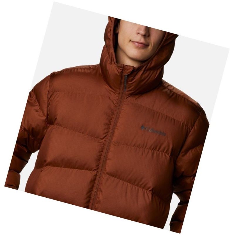 Kurtki Columbia Fivemile Butte Hooded Męskie Brązowe | 78ZJYUOPK